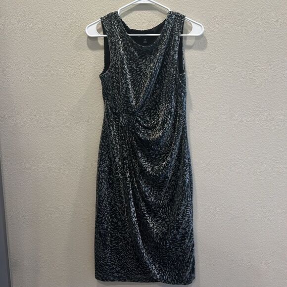 Valerie Bertinelli Black Silver Sz 8 Sparkly Glamour Dress Bodycon Party - Picture 7 of 7